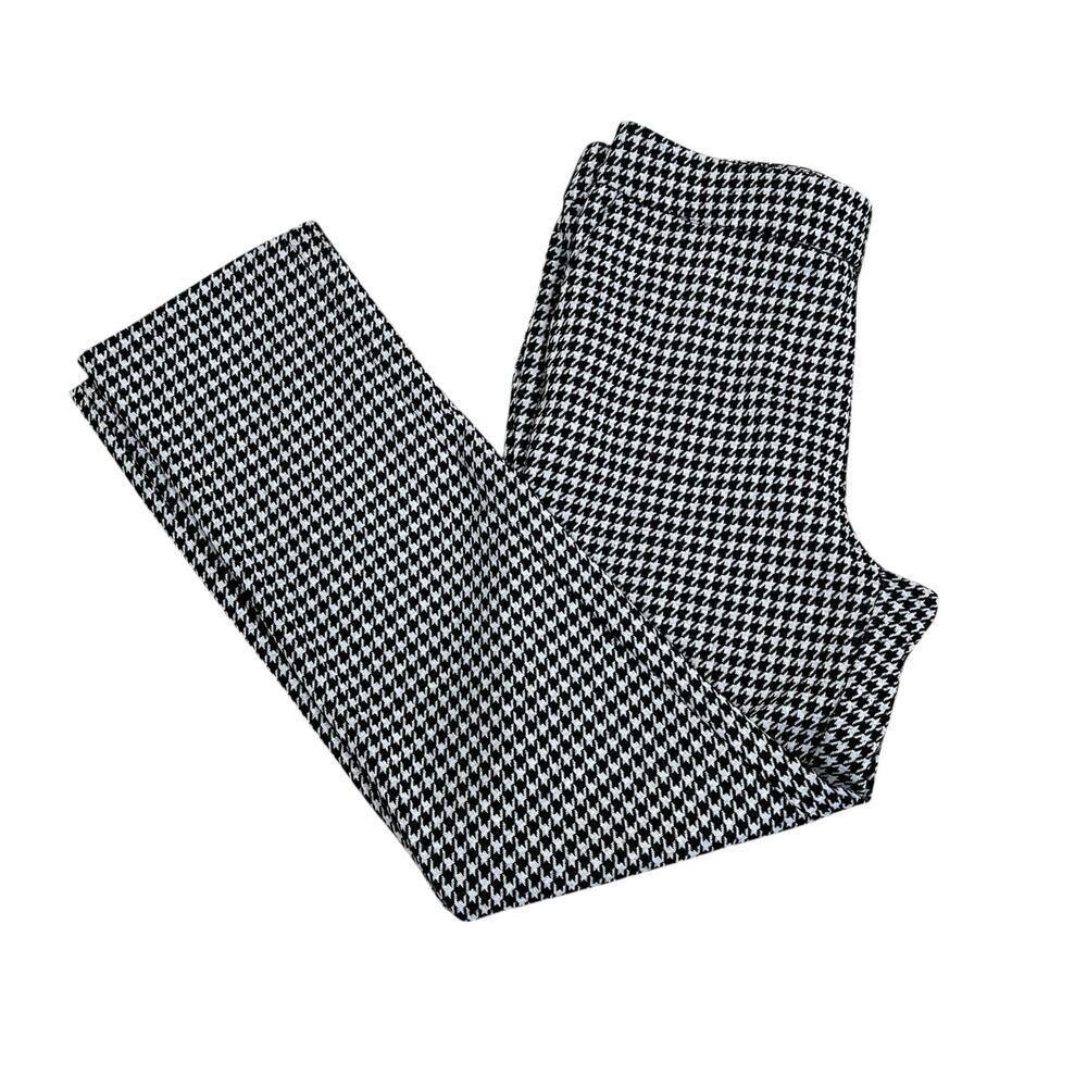 C by one black and white Houndstooth Pattern pants pockets size L academia